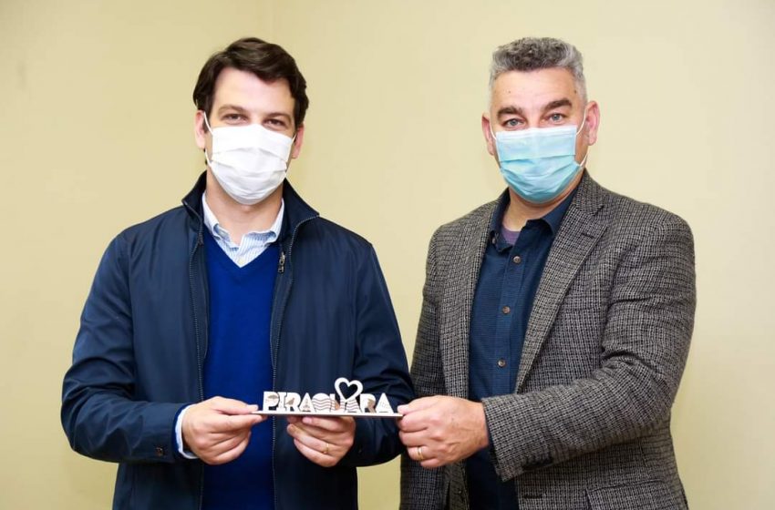  Prefeito de Piraquara Prof. Josimar Fróes recebe visita de Vice Prefeito de Curitiba Eduardo Pimentel e discutem o Pró-Metrópole