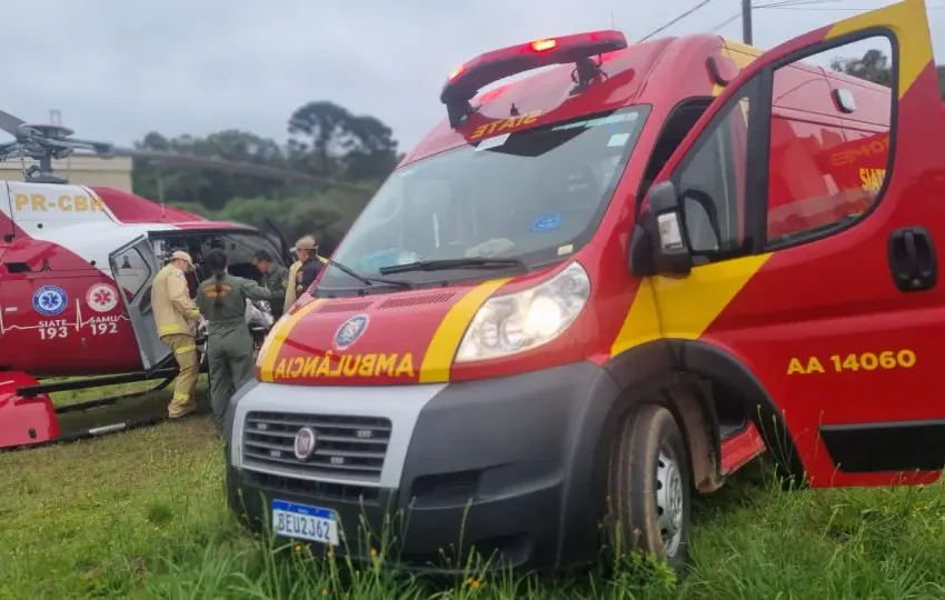  Idoso é atacado por boi e é socorrido de helicóptero em estado grave em Almirante Tamandaré