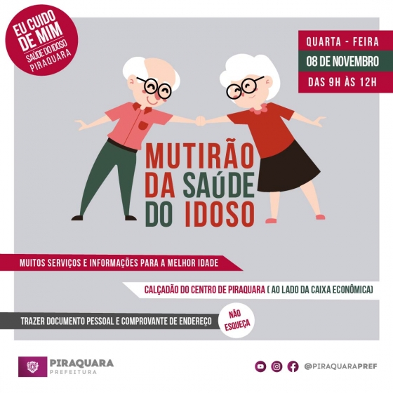  Prefeitura de Piraquara promove Mutirão de Atendimento ao Idoso no Centro