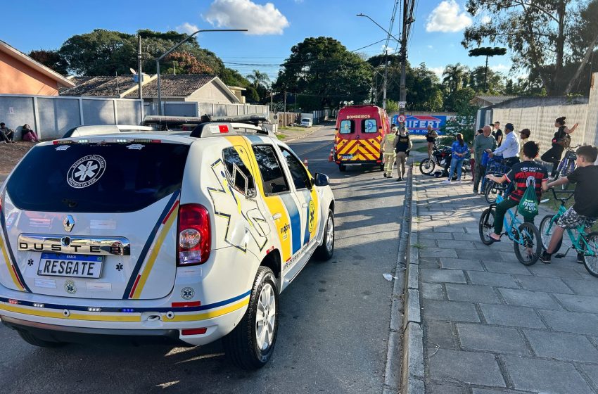  Motociclistas ficam feridos após acidente no Rio Pequeno em São José dos Pinhais