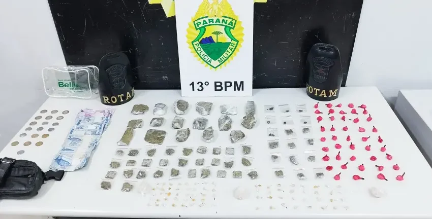  Casal é preso em ponto de tráfico de drogas escondido à beira de rio em Curitiba