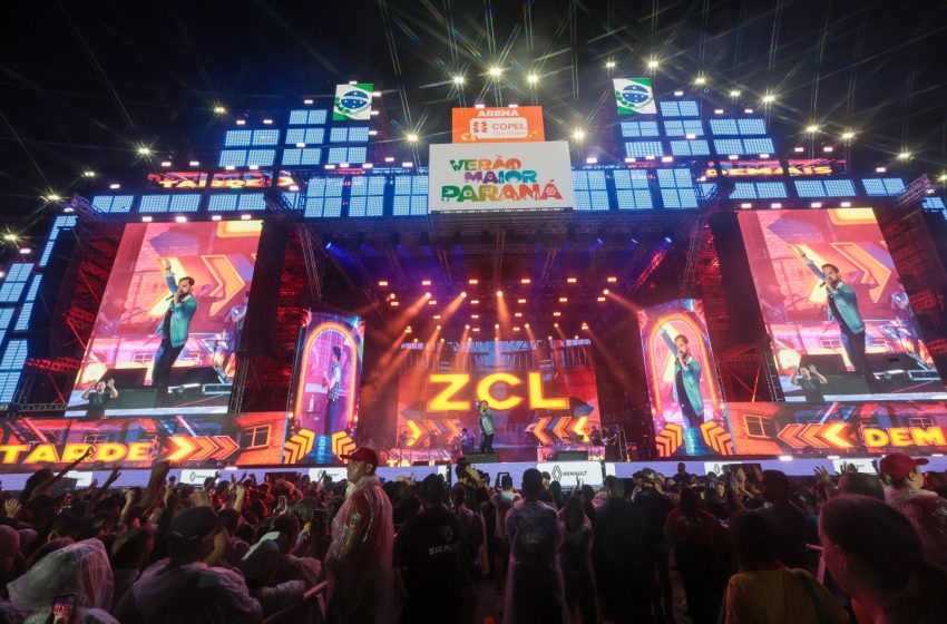  Mesmo sob chuva e atraso por segurança, quase 60 mil pessoas prestigiam show de Zezé Di Camargo & Luciano no Verão Maior Paraná