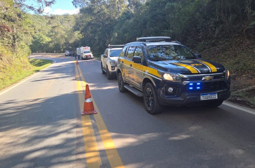 Motociclista morre após colisão frontal na BR-476 em Bocaiúva do Sul